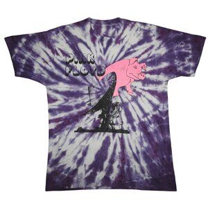 Vintage Pink Floyd Animal Pig Balloon Single Stitch Purple Tie Dye T-Shirt Med